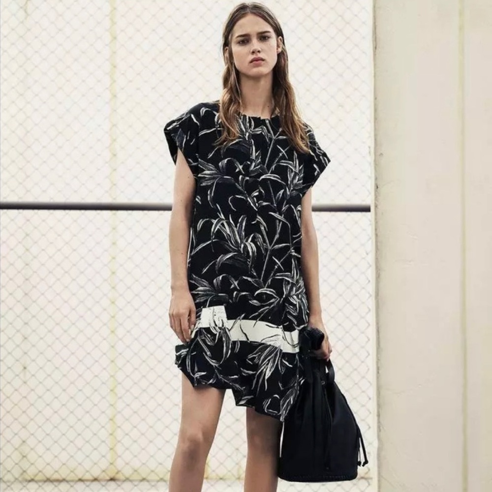 ALL SAINTS Roka Willow Silk dress in a size 4 black